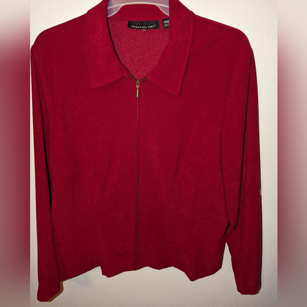 Sag Harbor Red Zip-Front Women's Blazer Jacket